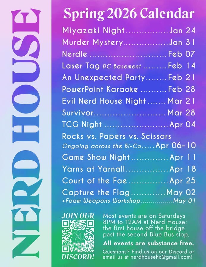 Nerd House Events Spring 2026