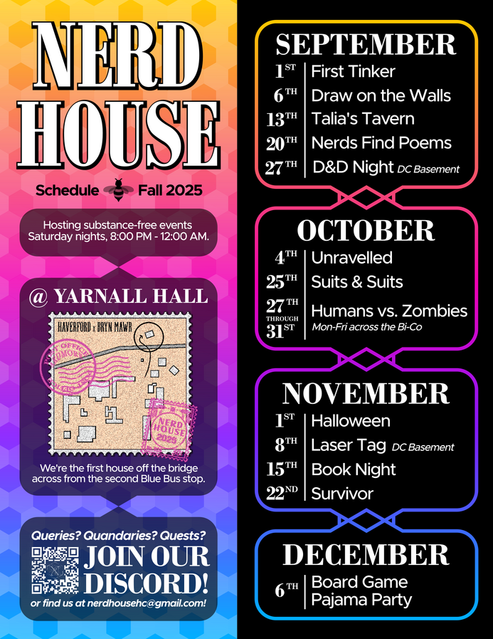 Nerd House Events Fall 2025